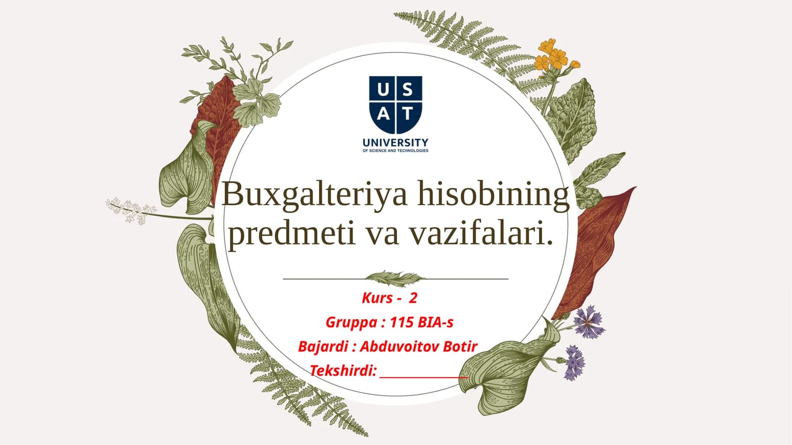 Buxgalteriyahisobiningpredmeti