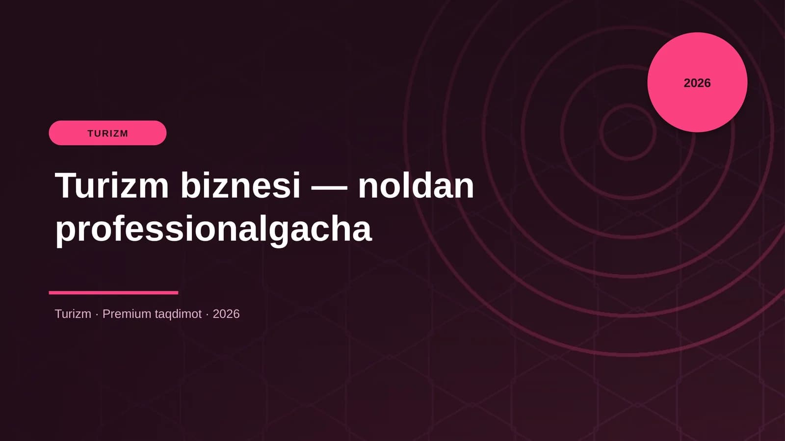Turizm biznesi — noldan professionalgacha
