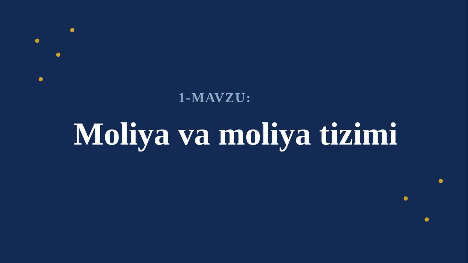 Moliya va moliya tizimi