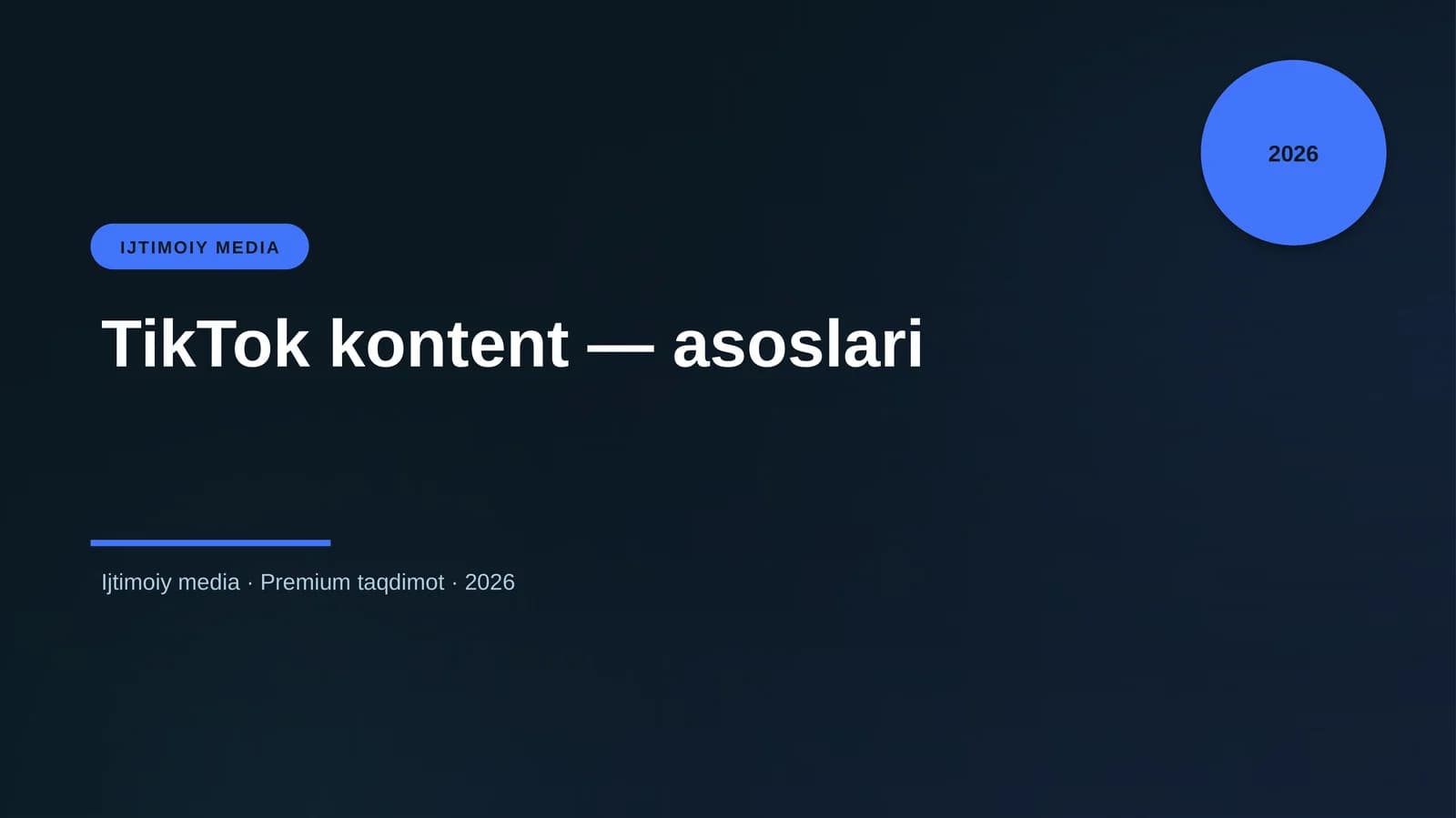 TikTok kontent — asoslari