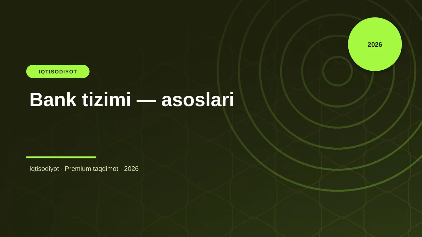 Bank tizimi — asoslari