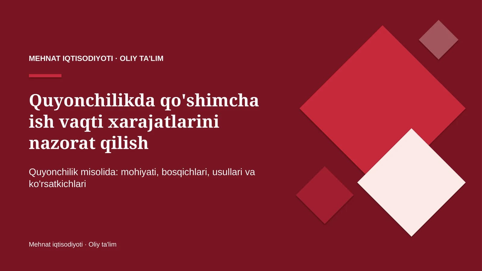 quyonchilikda qo'shimcha ish vaqti xarajatlarini nazorat qilish 9745
