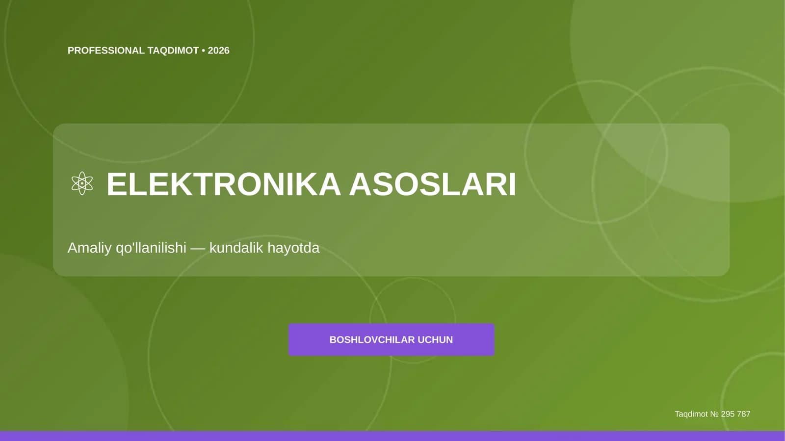 ELEKTRONIKA ASOSLARI