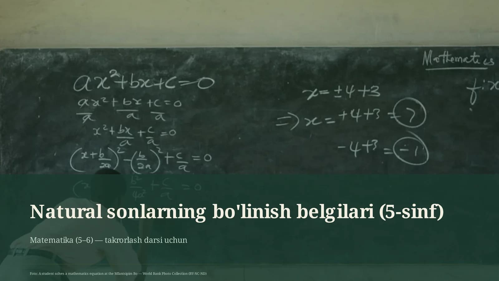 Natural sonlarning bo'linish belgilari (5-sinf)