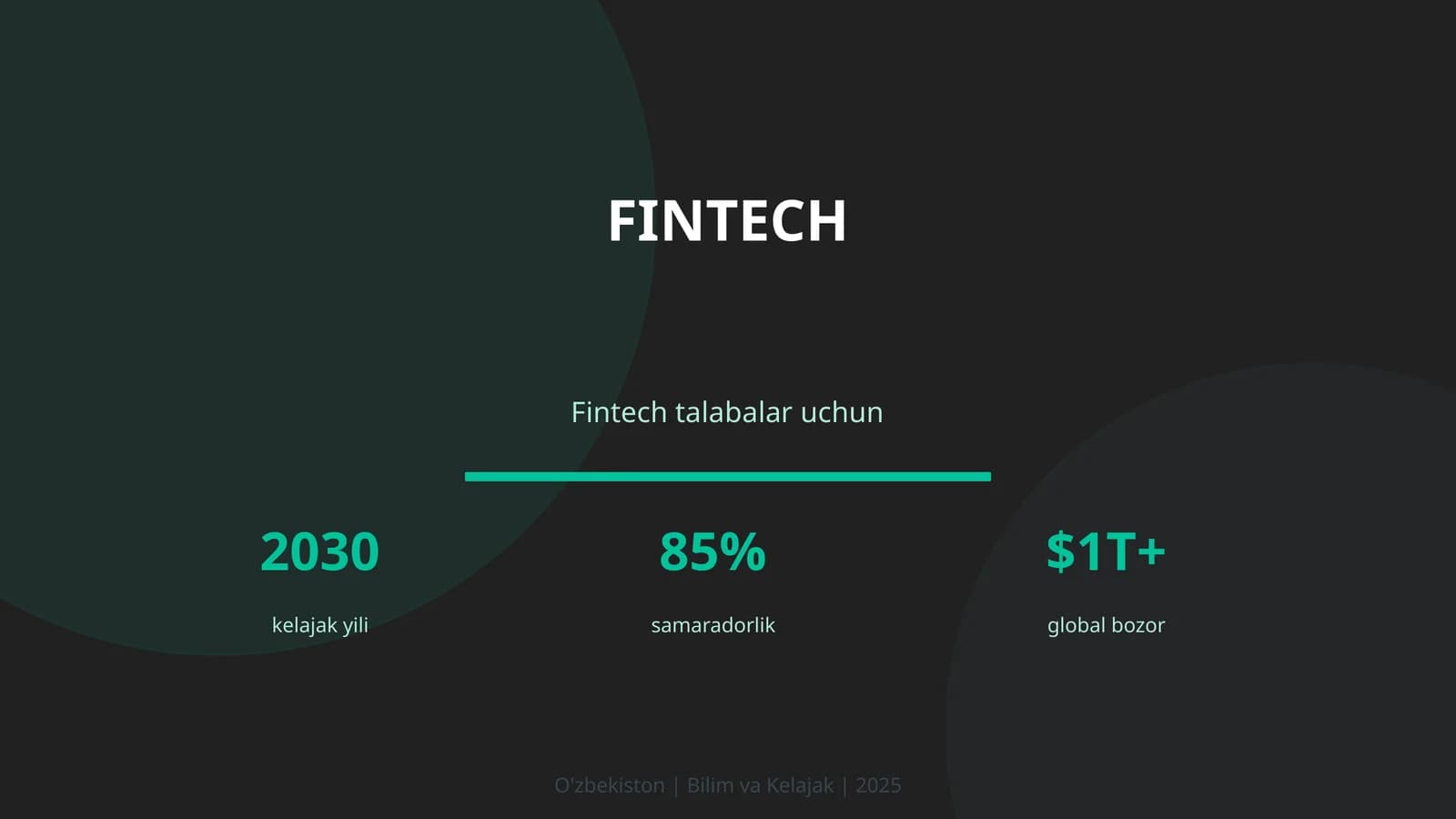 Fintech talabalar uchun