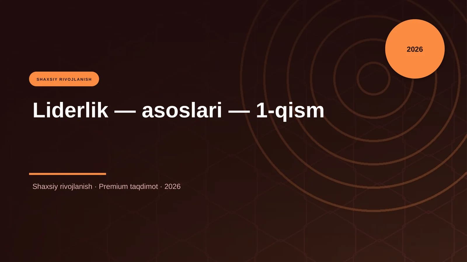 Liderlik — asoslari — 1-qism