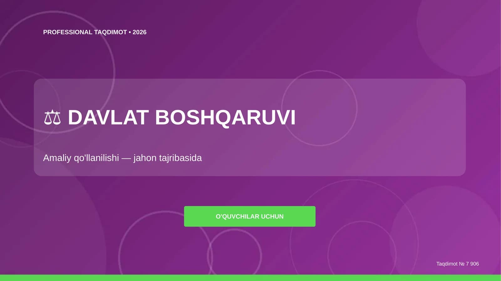 Davlat boshqaruvi: amaliy qo'llanilishi