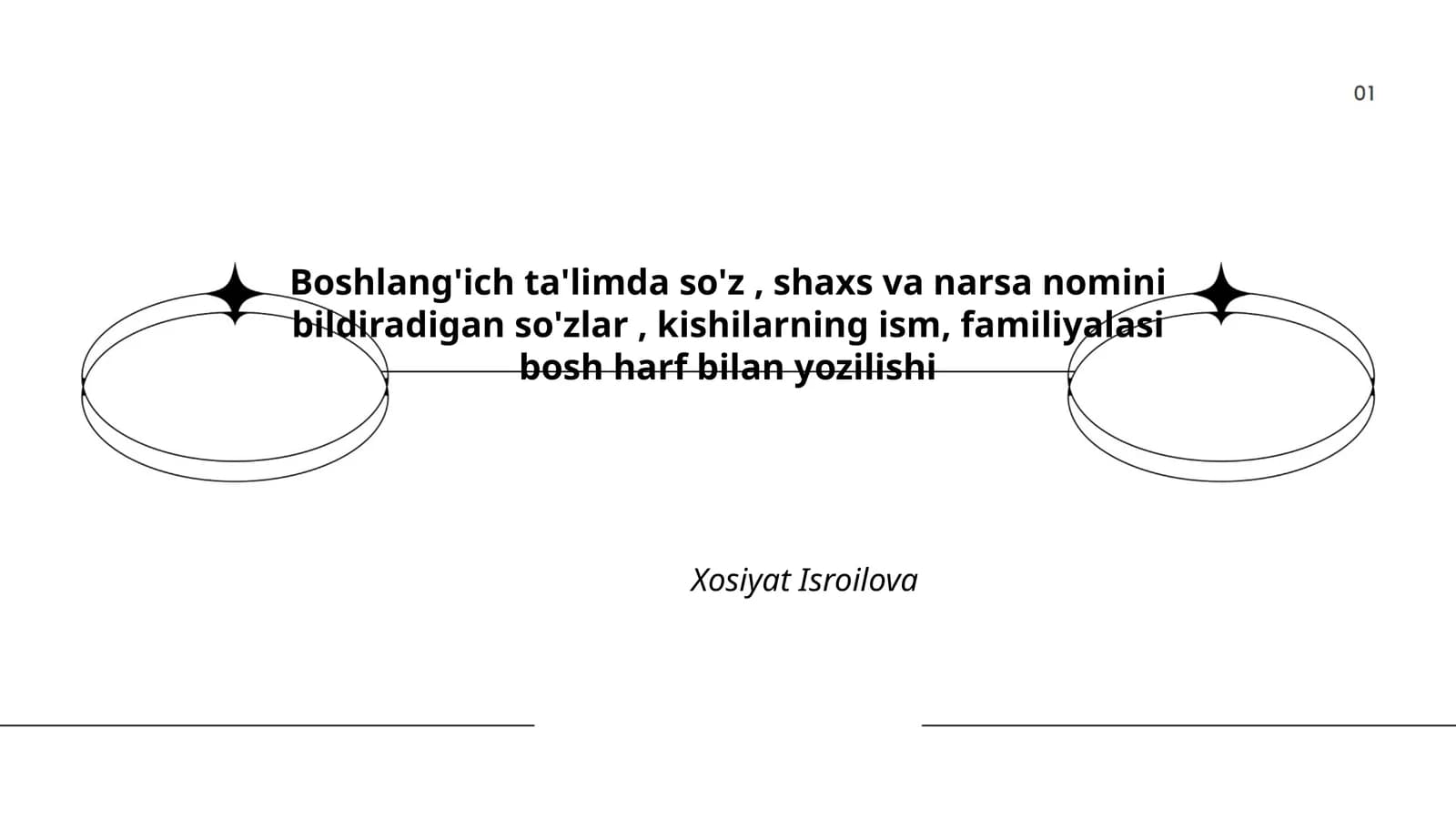 Boshlang'ich ta'limda so'z, shaxs va narsa nomini bildiradigan so'zlar