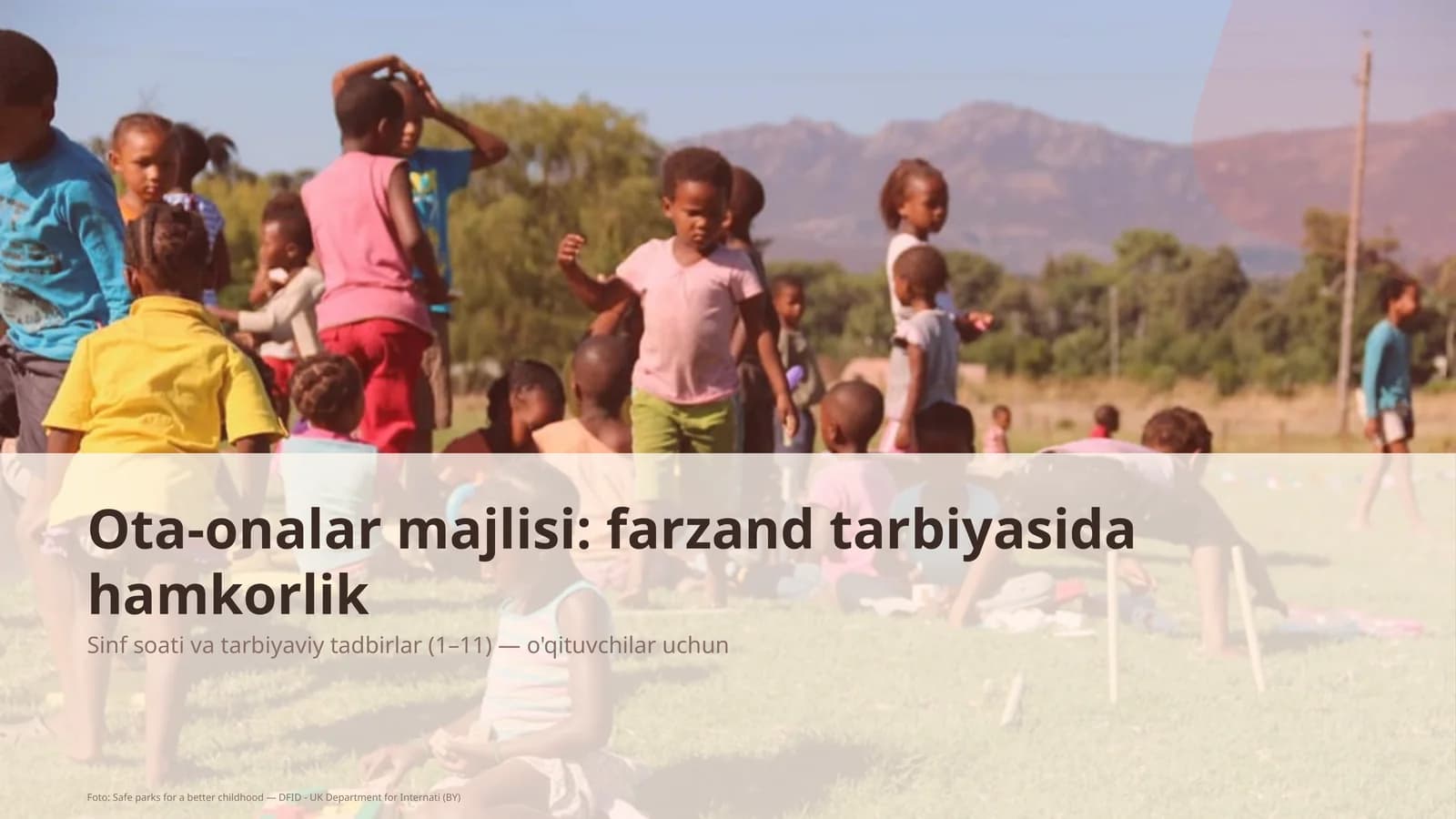 Sinf soati va tarbiyaviy tadbirlar (1– 11) — o'qituvchilar uchun