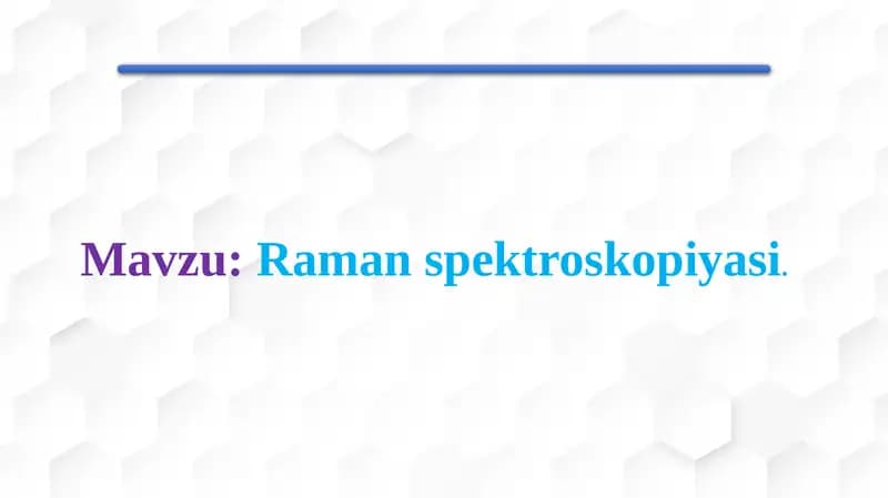 Raman spektroskopiyasi