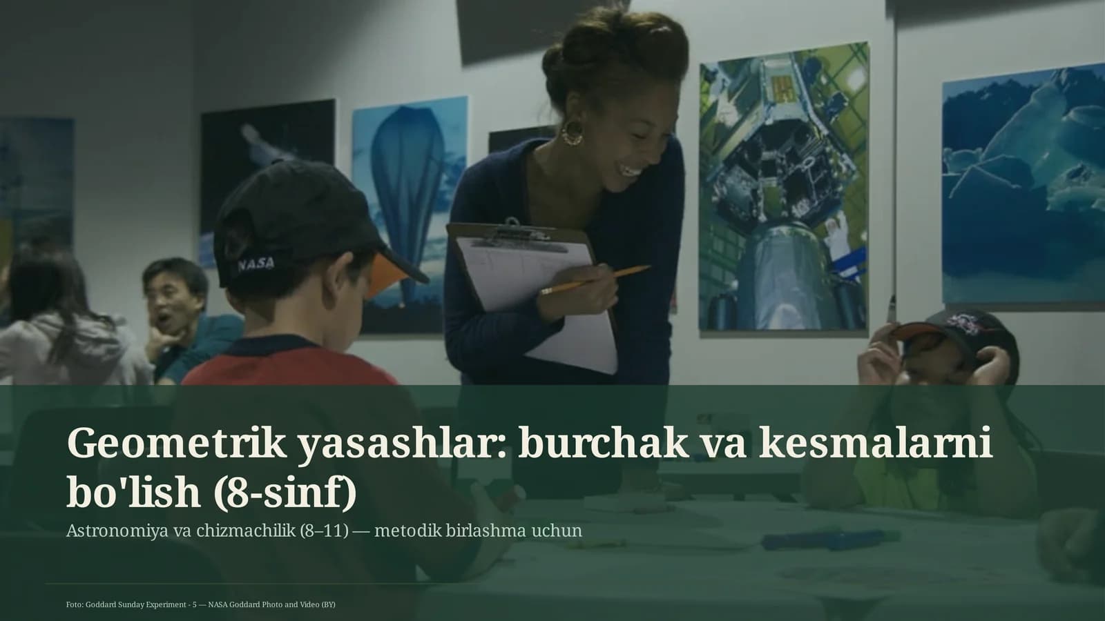 Geometrik yasashlar: burchak va kesmalarni bo'lish (8-sinf)