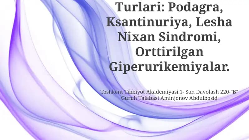 Giperurikemiya Turlari
