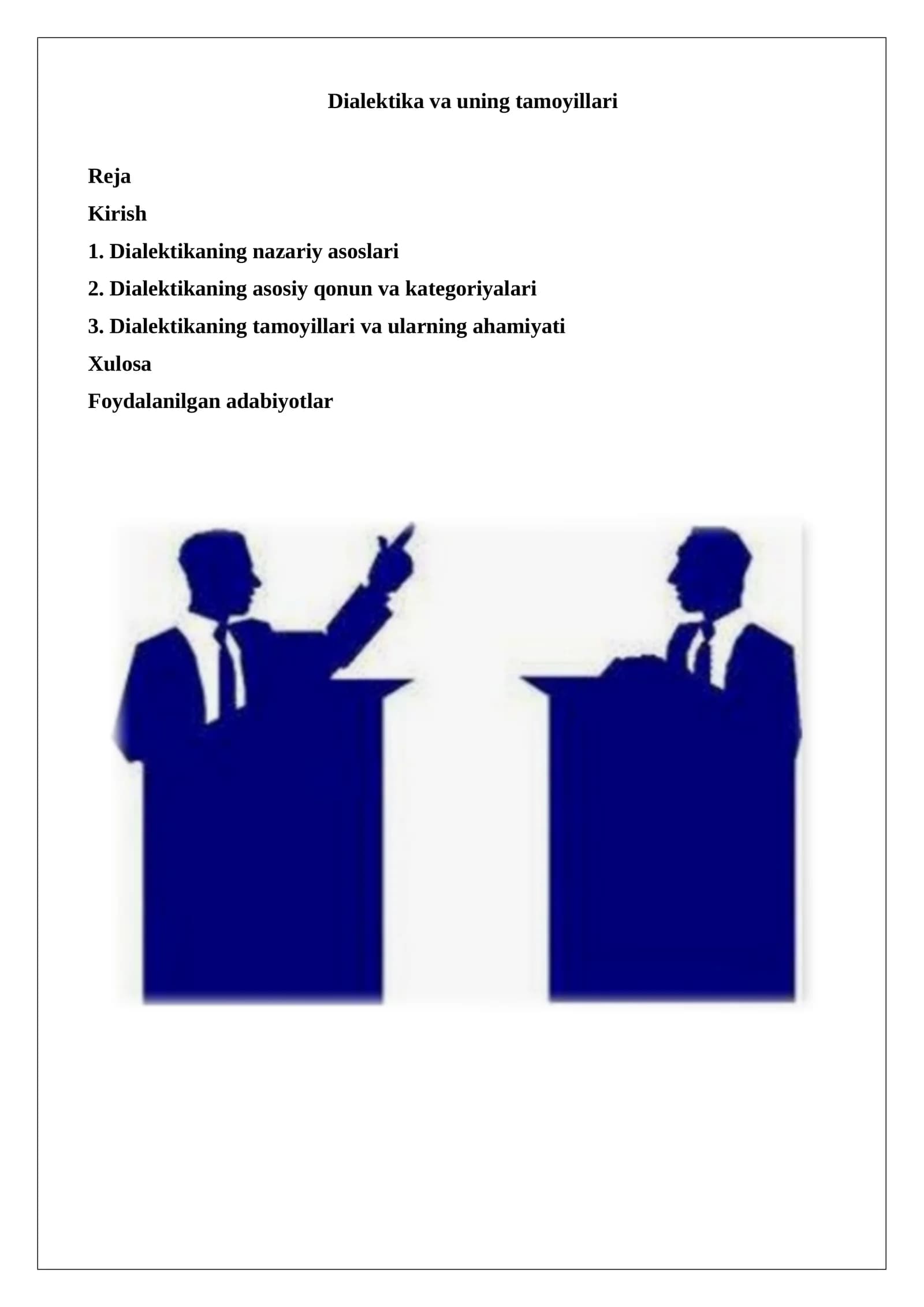 Dialektika va uning tamoyillari
