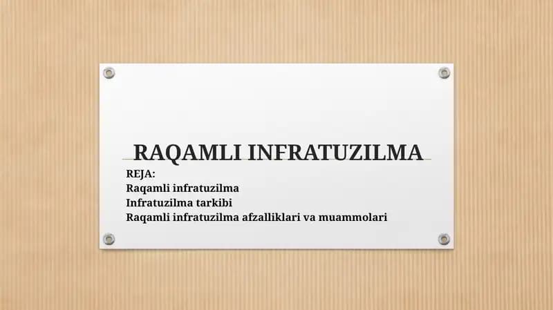 RAQAMLI INFRATUZILMA