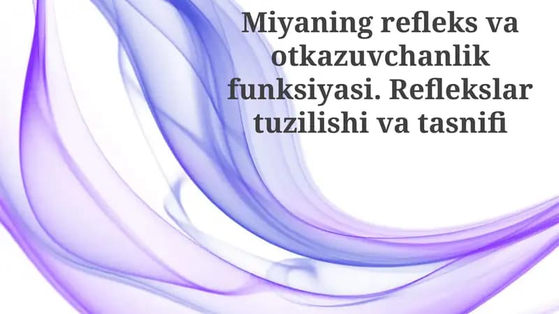 Reflekslarning joylashuvi va tasnifi