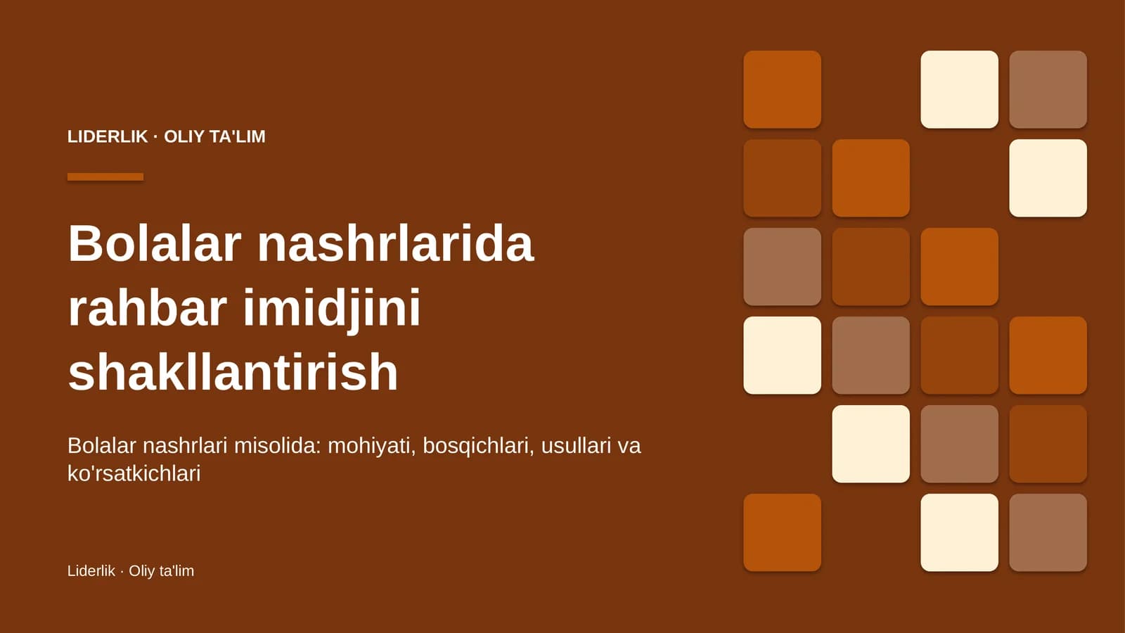Rahbar imidjini shakllantirish: mohiyati
