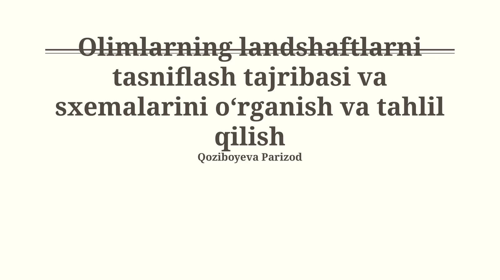 Landshaft tasnifining amaliy qo'llanilishi