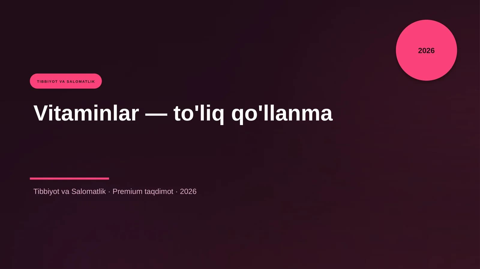 Vitaminlar — to'liq qo'llanma