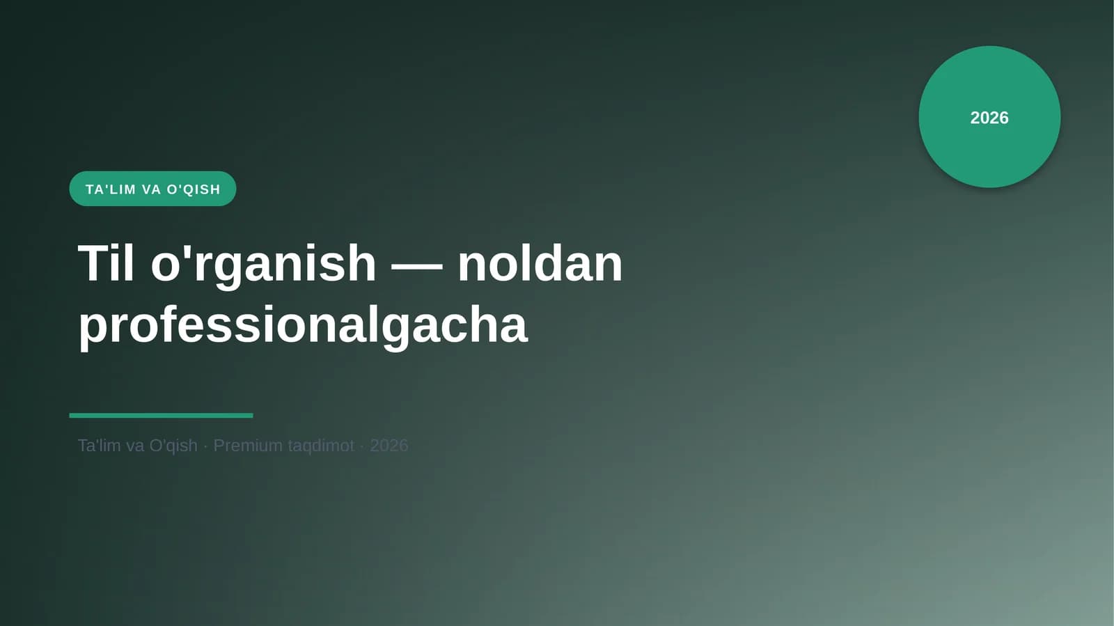 Til o'rganish — noldan professionalgacha