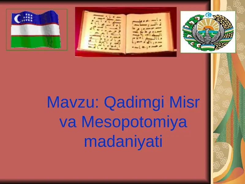 Qadimgi Misr va Mesopotomiya madaniyati