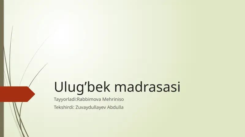 Ulug’bek Madrasasi