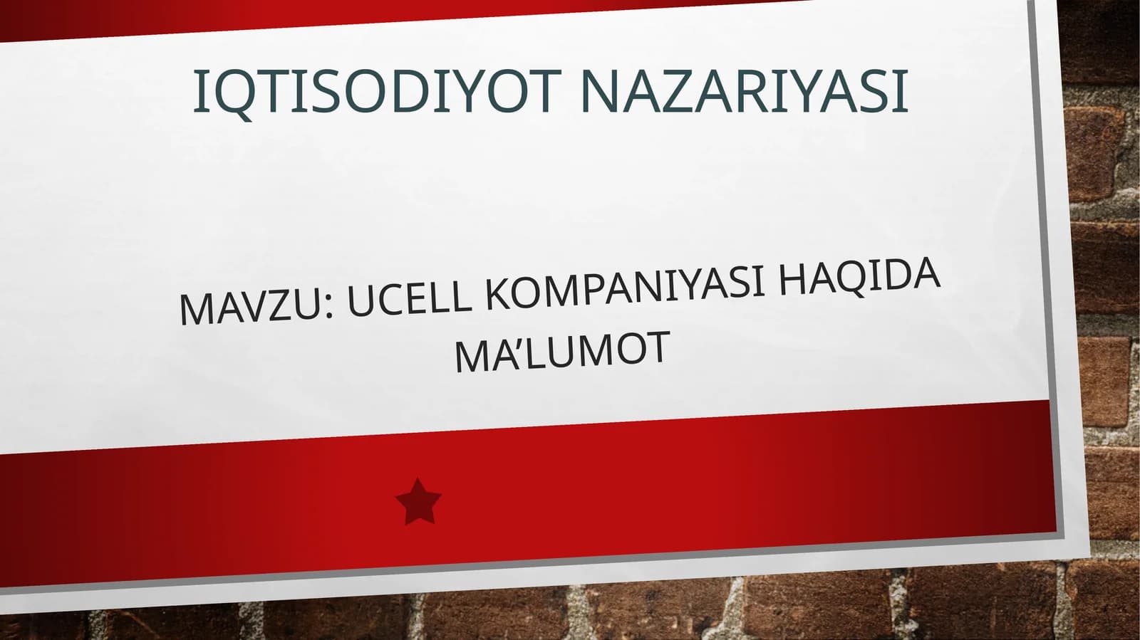 UCELL KOMPANIYASI HAQIDA MA’LUMOT