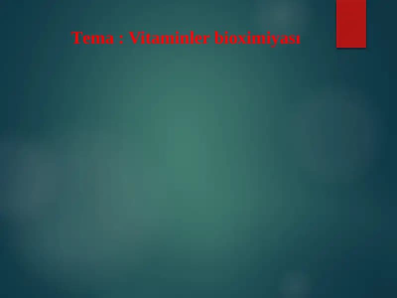 Vitaminler bioximiyasi