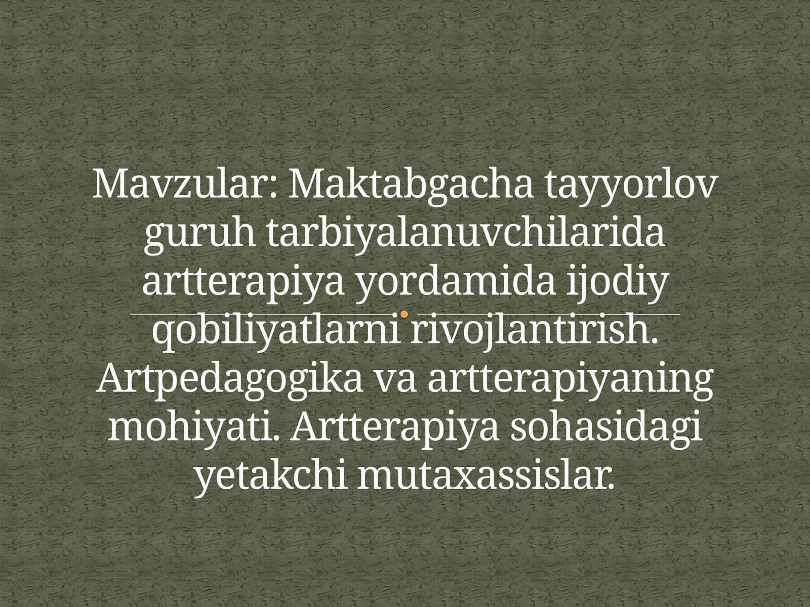 Maktabgacha tayyorlov guruh tarbiyalanuvchilarida artterapiya yordamida ijodiy qobiliyatlarni rivojlantirish