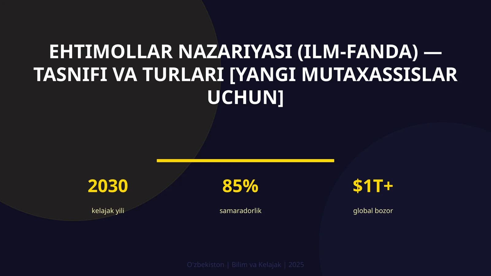 Ehtimollar nazariyasi (ilm-fanda) — tasnifi va turlari [yangi mutaxassislar uchun]