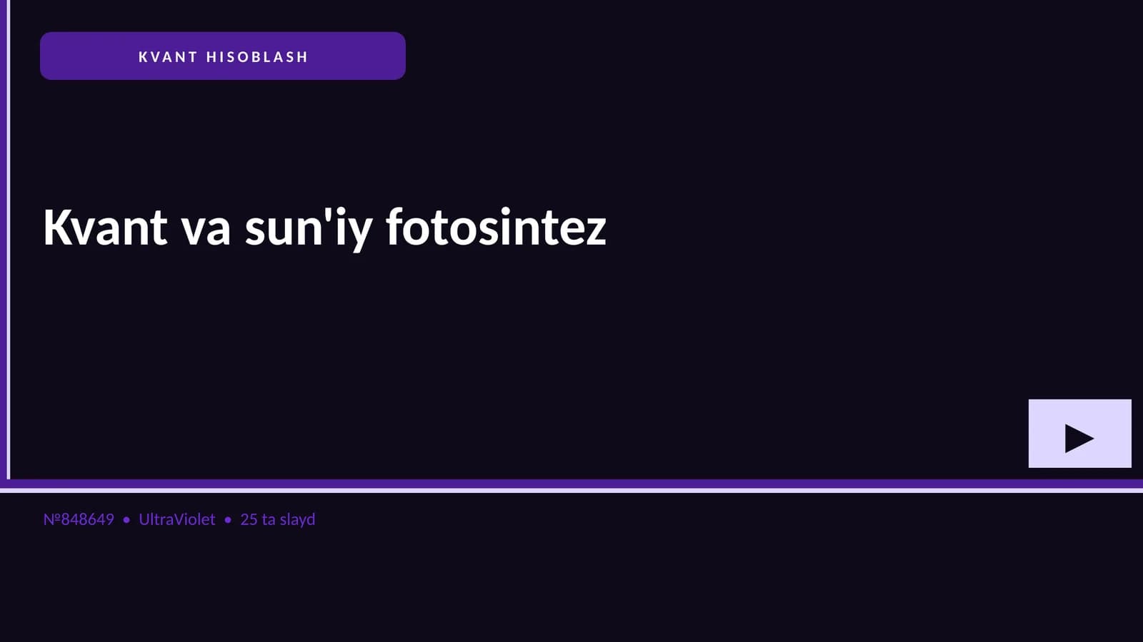 Kvant va Sun'iy Fotosintez