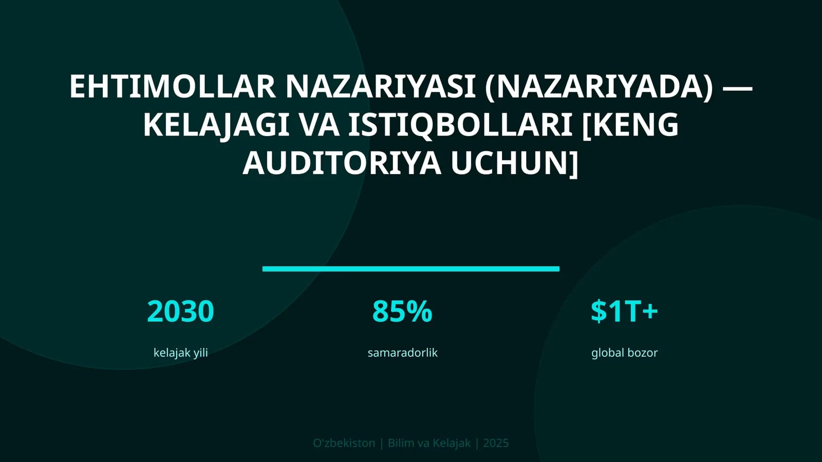 Ehtimollar nazariyasi (nazariyada) - kelajagi va istiqbollari [keng auditoriya uchun]