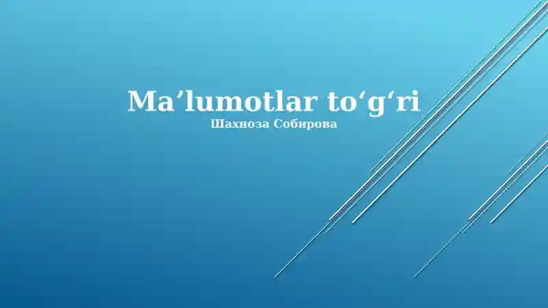 Ma'lumotlar to'g'ri