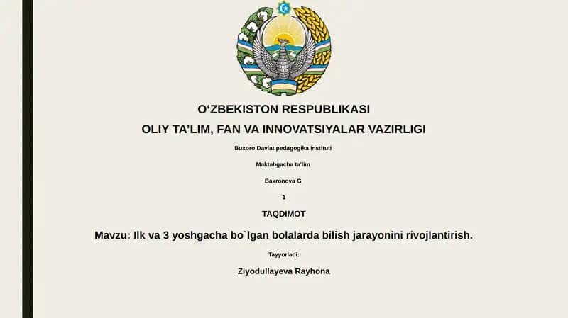 Kognitiv Rivojlanishning Asosiy Bosqichlari va nazariyalari