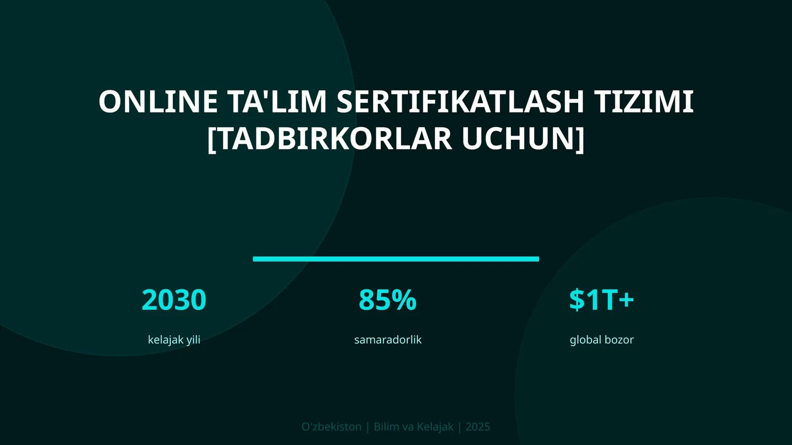 Online ta'lim sertifikatlash tizimi [TADBIRKORLAR UCHUN]