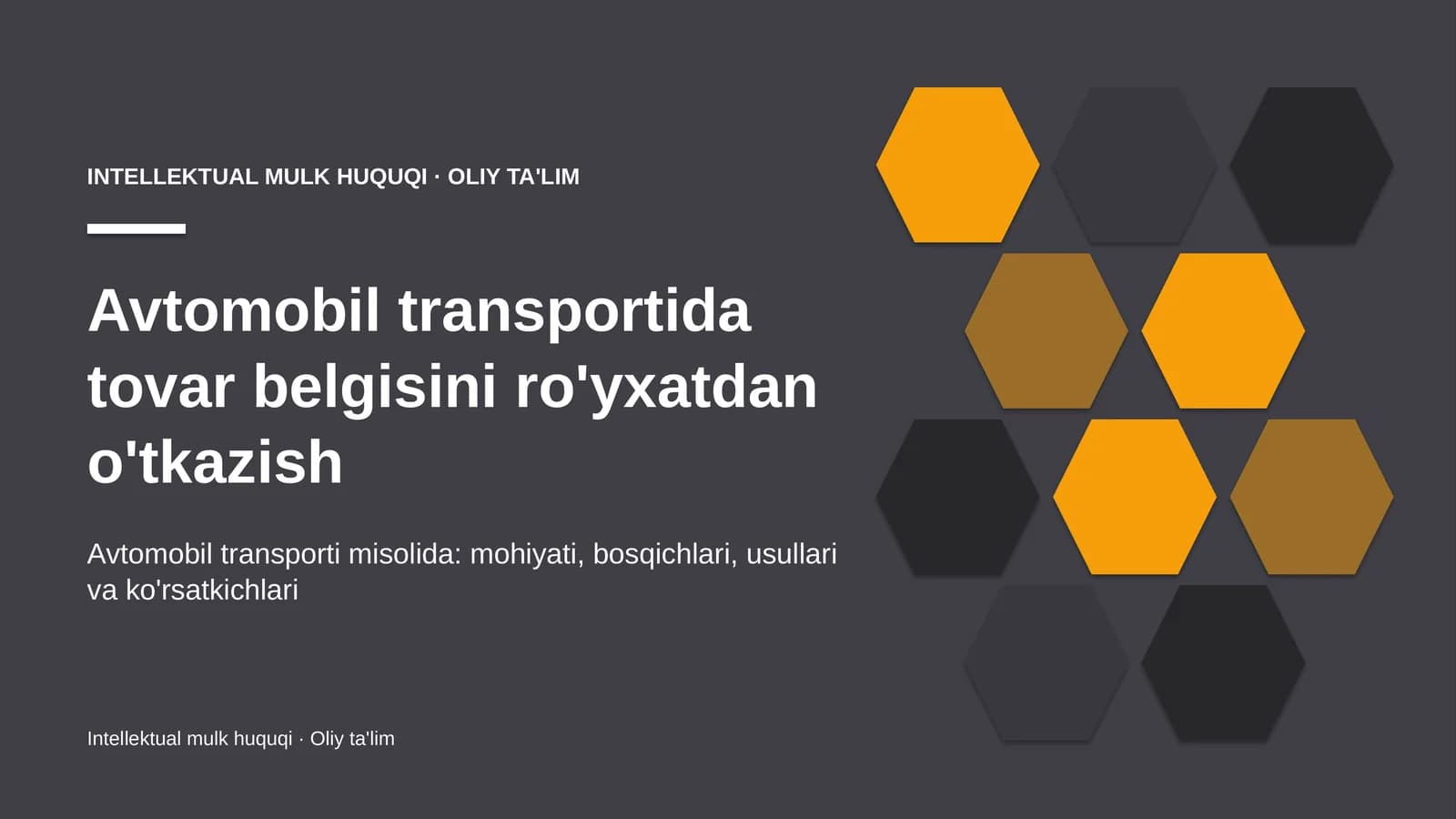 avtomobil transportida tovar belgisini ro'yxatdan o'tkazish 3287