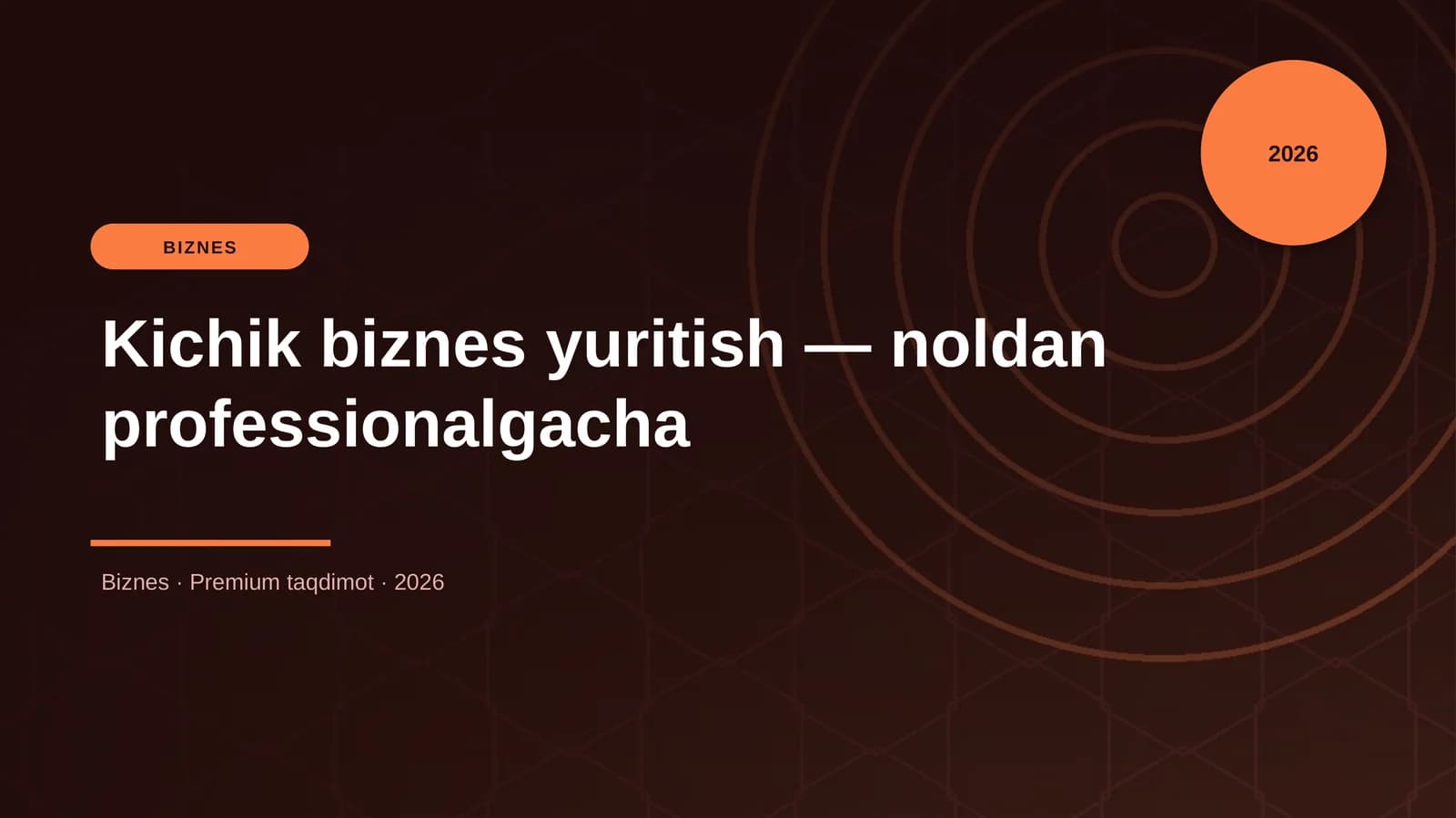 Kichik biznes yuritish — noldan professionalgacha