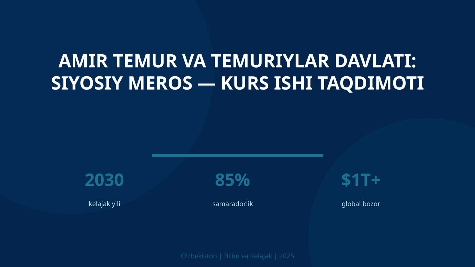 Amir Temur va Temuriylar davlati: siyosiy meros — kurs ishi taqdimoti
