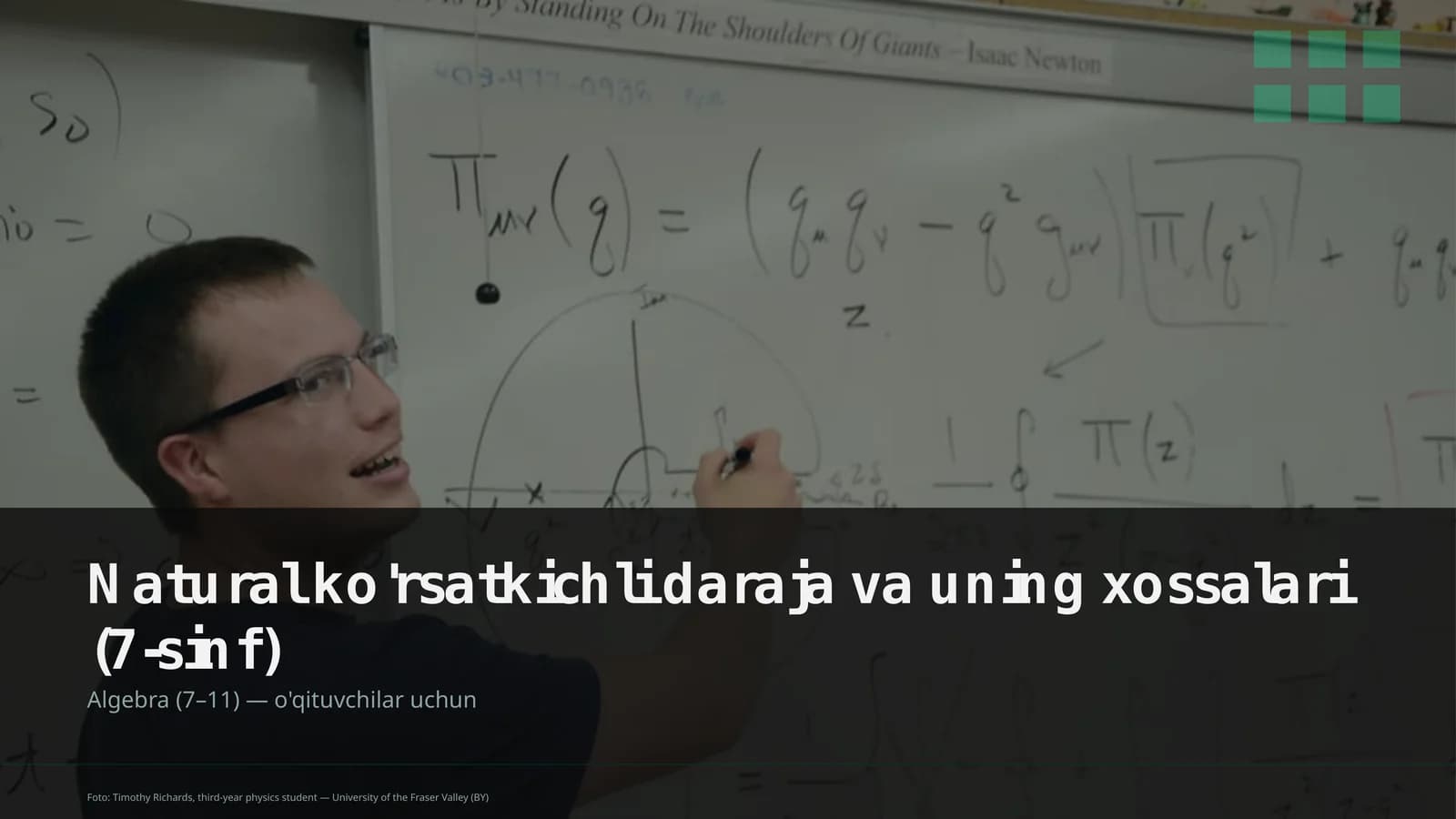 Natural ko'rsatkichli daraja va uning xossalari (7-sinf)