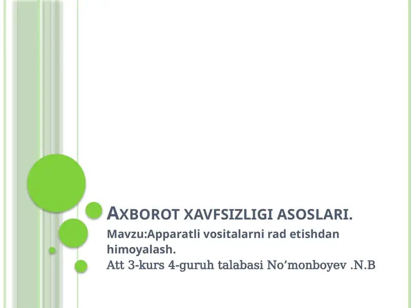 Axborotxavfsizligiasoslari