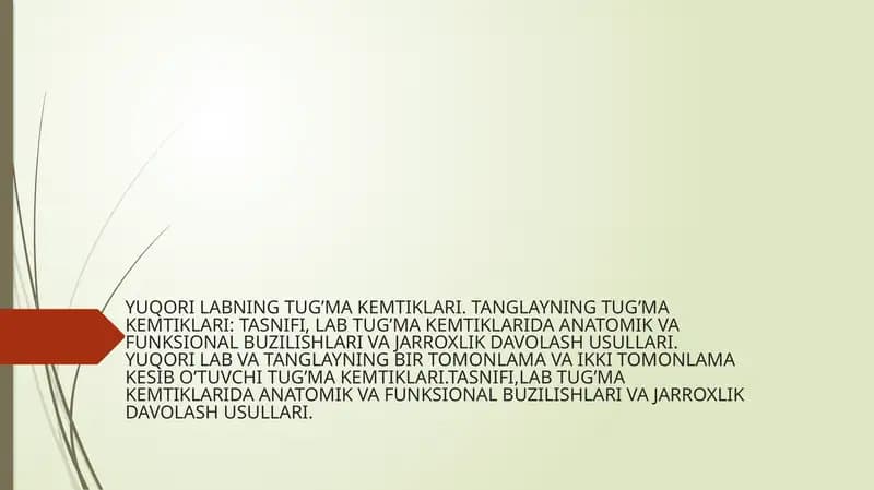 Tug'ma lab va tanglay kemtiklari