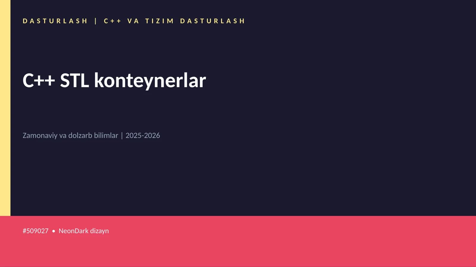 C++ STL konteynerlar