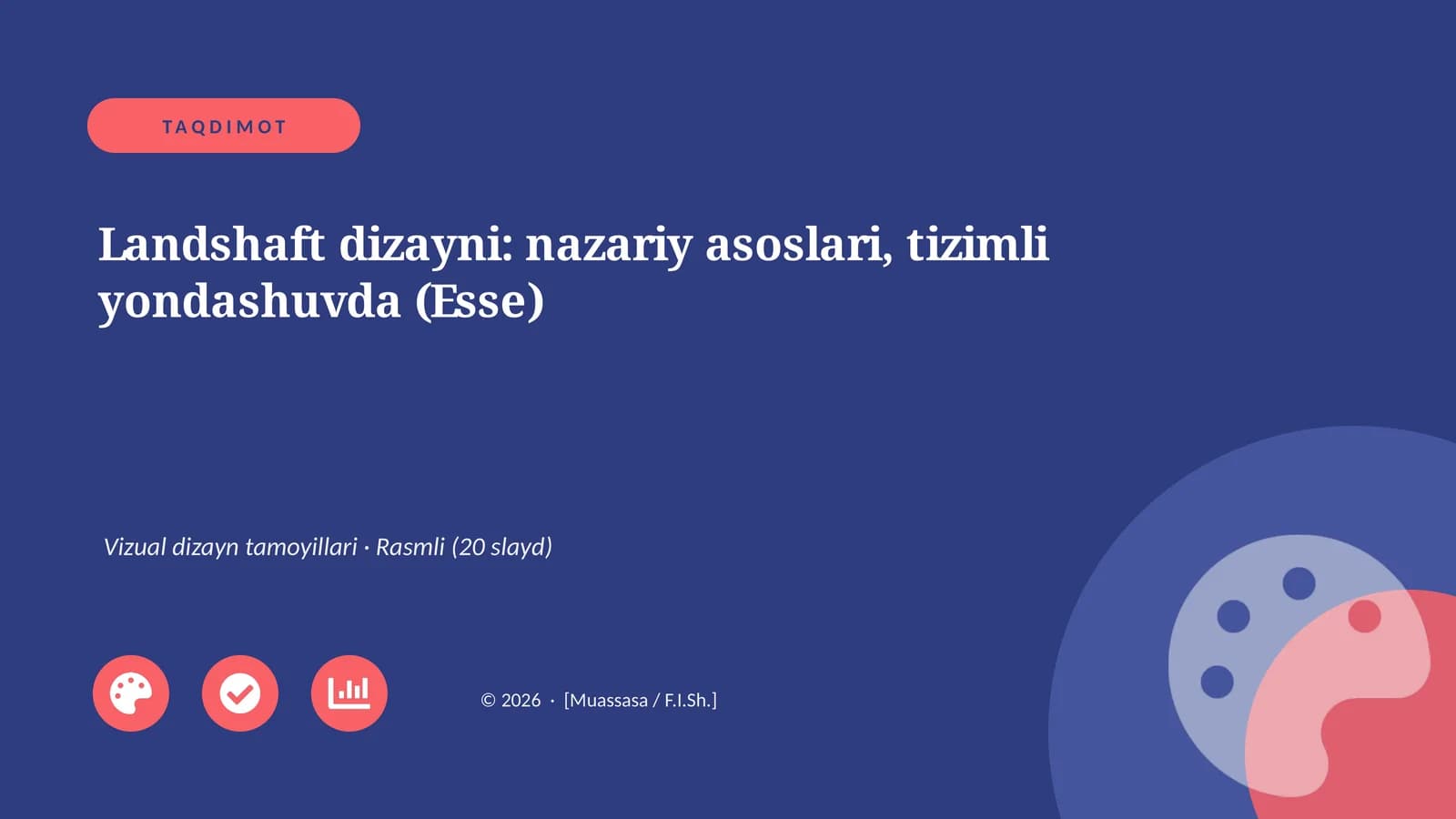 Landshaft dizayni: nazariy asoslari, tizimli yondashuvda (Esse)