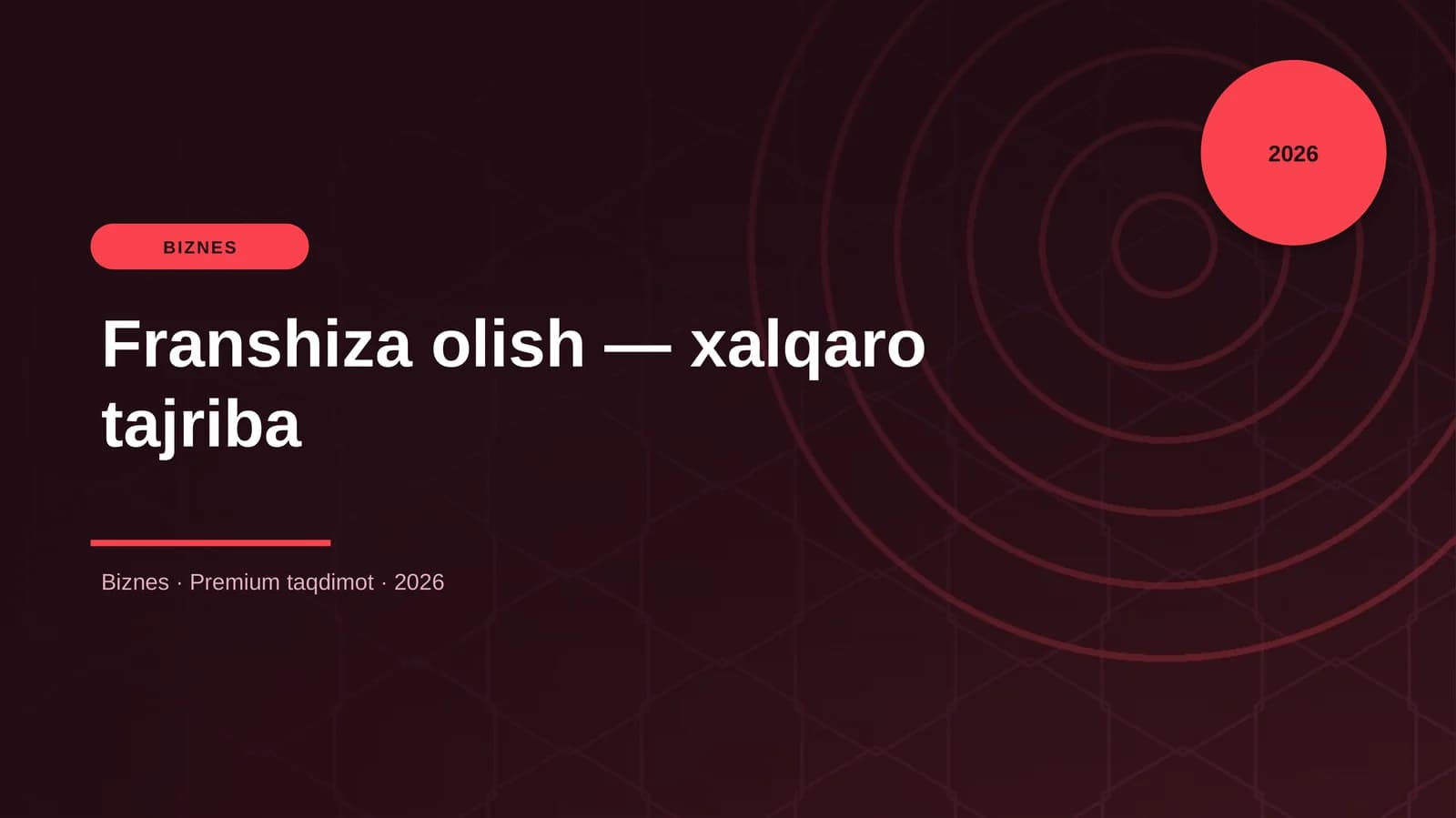 Franshiza olish — xalqaro tajriba