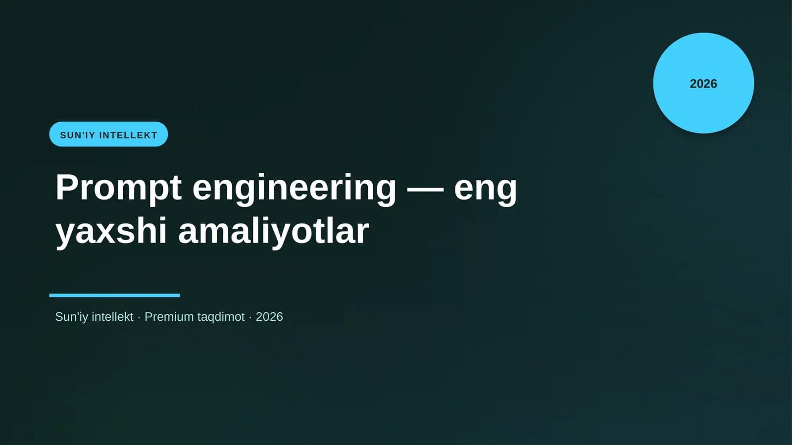 Prompt engineering — eng yaxshi amaliyotlar