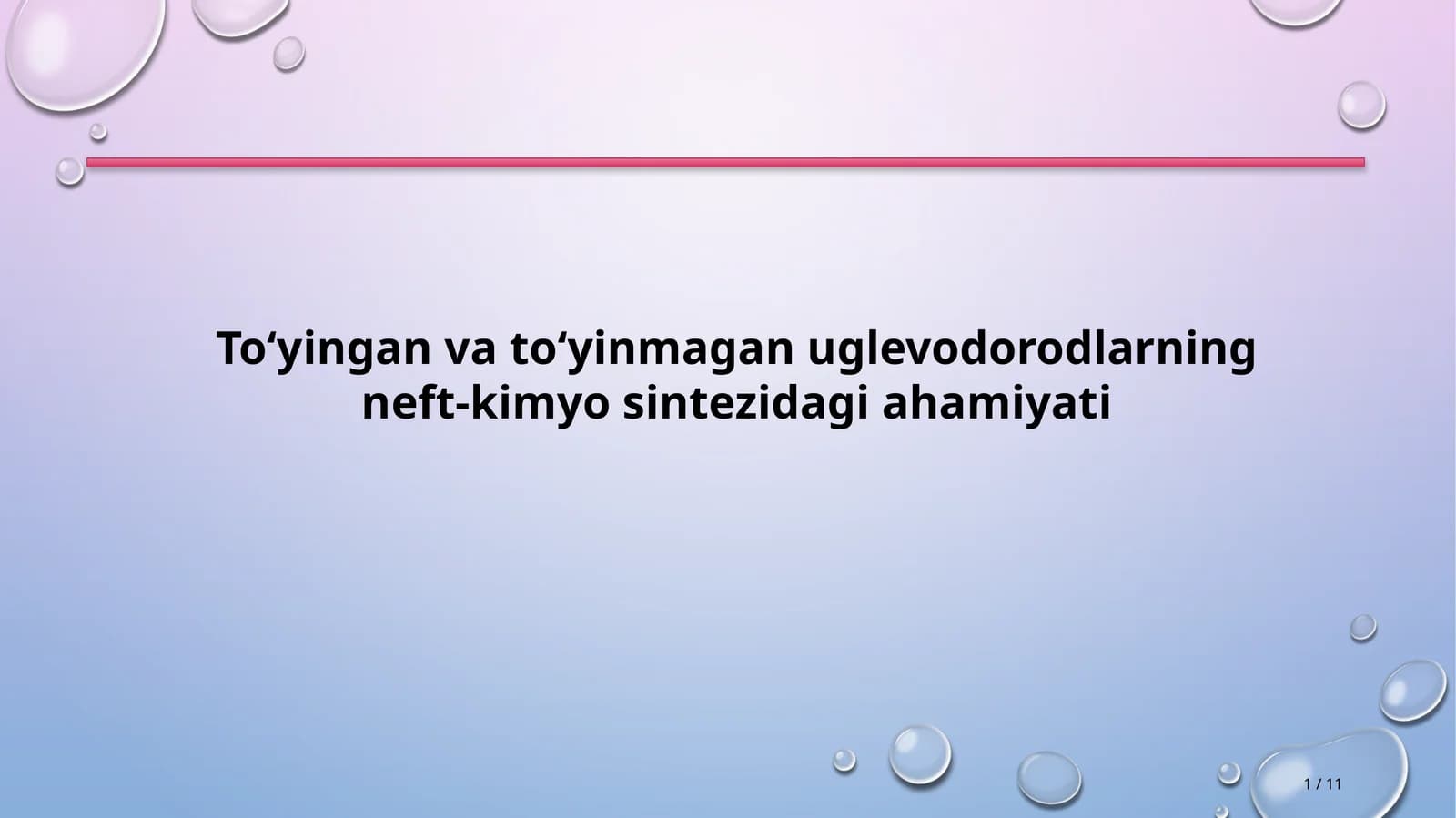 To‘yingan va to‘yinmagan uglevodorodlarning neft-kimyo sintezidagi ahamiyati