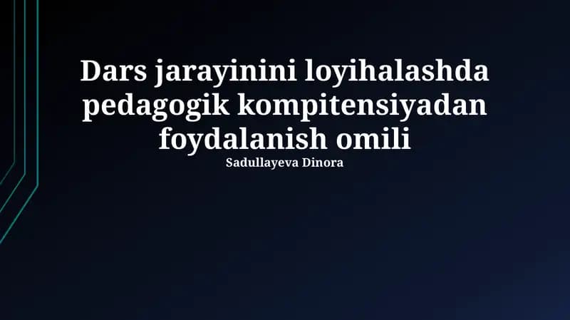 Pedagogik kompetentlik: Ta'rif va tarkibiy qismlar