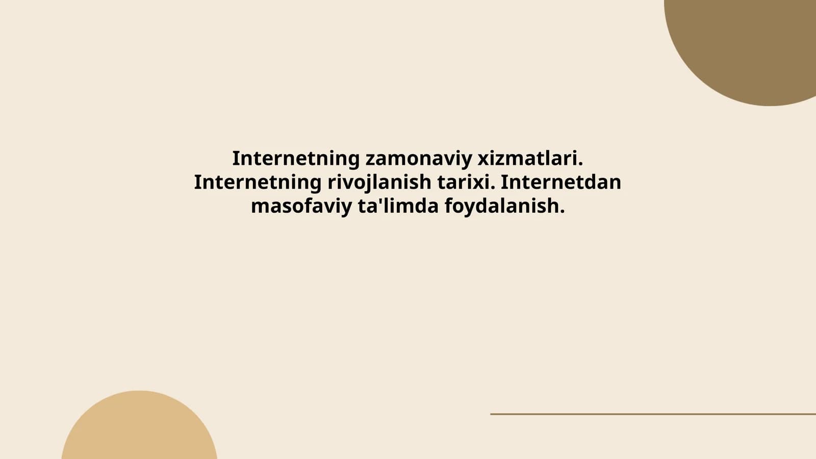 Internetning zamonaviy xizmatlari