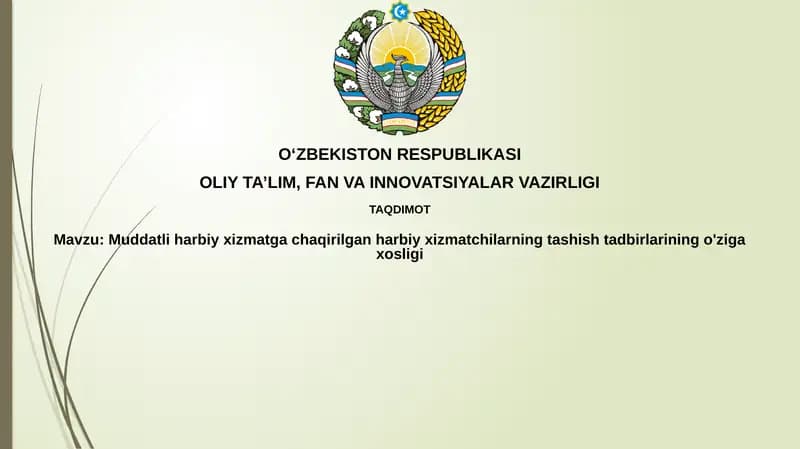Muddatli harbiy xizmatga chaqirilganlar uchun transport ta'minoti