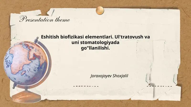 Eshitish biofizikasi elementlari
