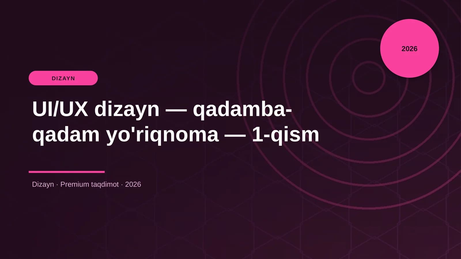 UI/UX dizayn — qadamba-qadam yo'riqnoma — 1-qism